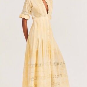 LoveShackFancy Yellow Maxi Dress